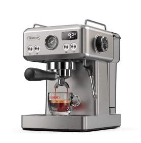 1350W Semi-Automatic Espresso Machine with Temperature Adjusting Mobile Filter Cold / Hot Espresso 20Bar Extraction Mocha Steam Temperature and C