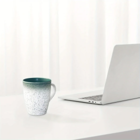 18 Oz Large Pottery Coffee Mug, Green Big Tea Cup For Office And Home, Dishwasher And Microwave Safe (Color: green)